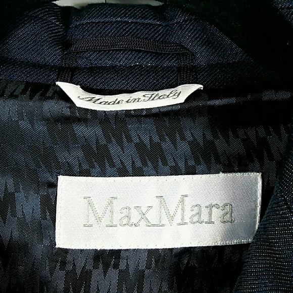 MaxMara Navy Blazer Exposed Stitching Jacket 10 Iridescent Fabric Dark Acadamia - Picture 2 of 8